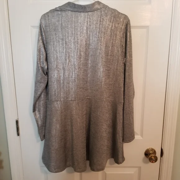 NWT 2 pc Susan Graver Foil Print Cardigan Tank Set - Picture 4 of 16